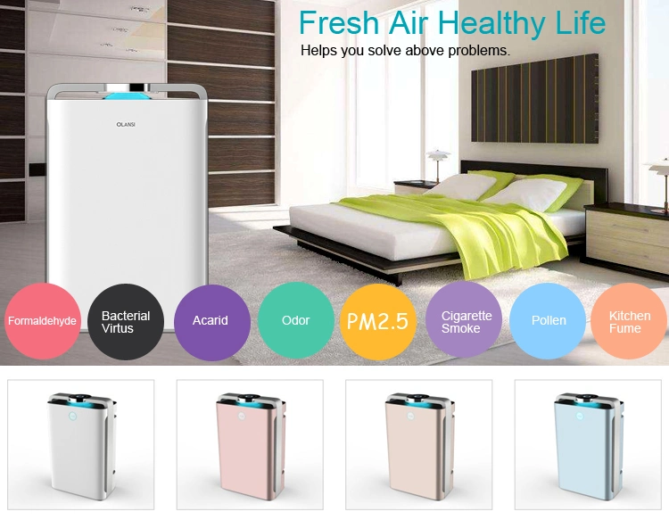 Pm2.5 Detection HEPA Negative Ionizer Home UVC Air Purifier