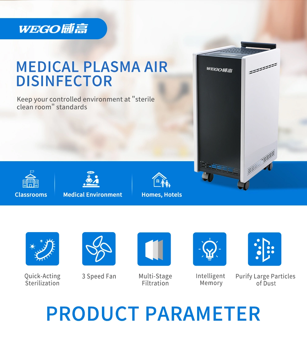 Wg-Y-1000 CE Approved Moveable Plasma Air Purifier Air Disinfector 99.99% Rate